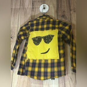 NWT UpCycled Graphic flannel Kids graphic flannel size M/L
